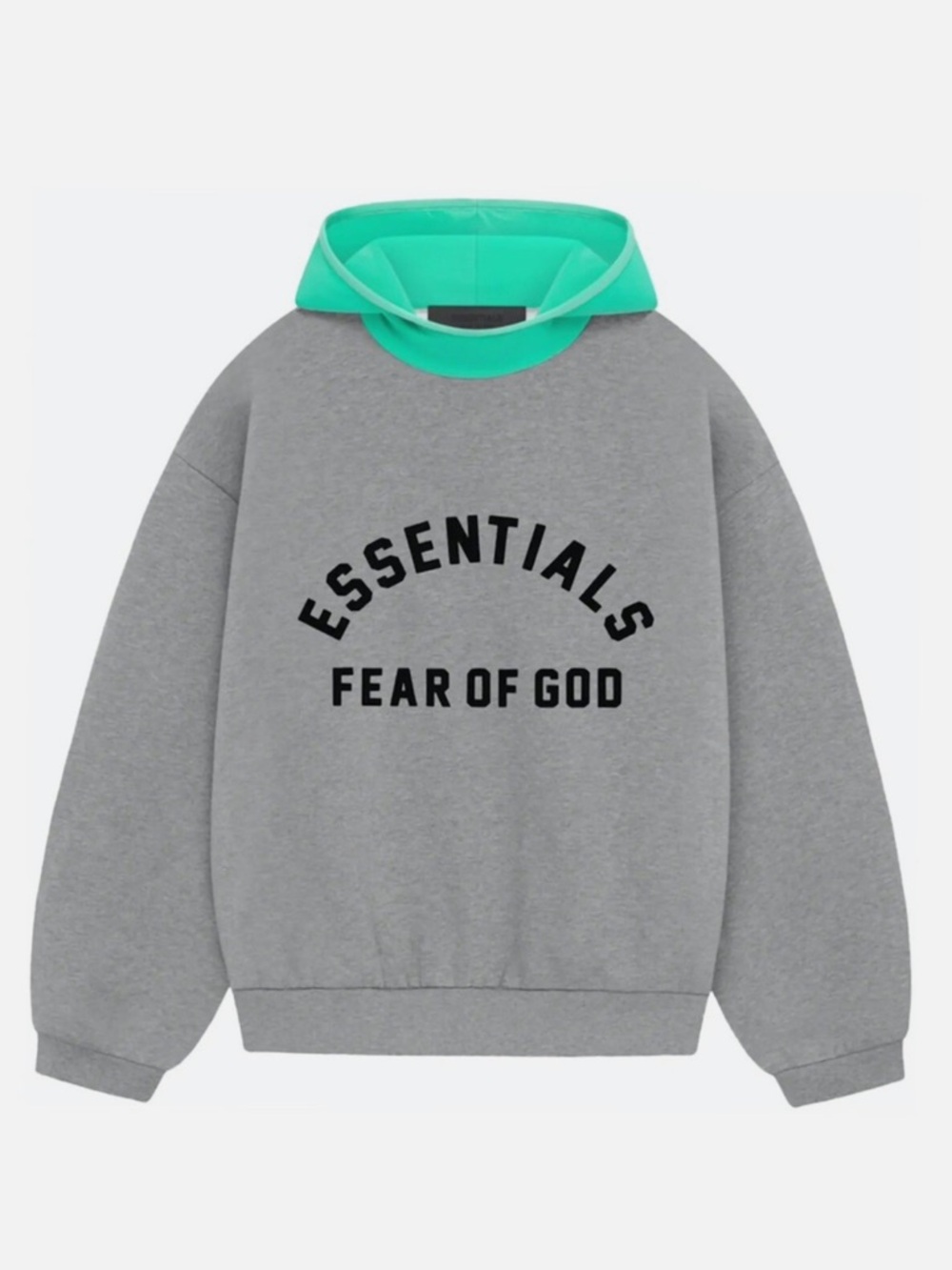 Fear of God Essentials Nylon Fleece Hoodie Dark heather Oatmeal/ Mint Leaf